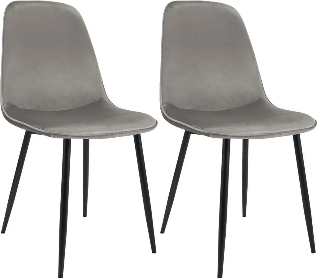 Sedie Velluto Grigio Chiaro Set da 2 - Design Moderno per Dining Room