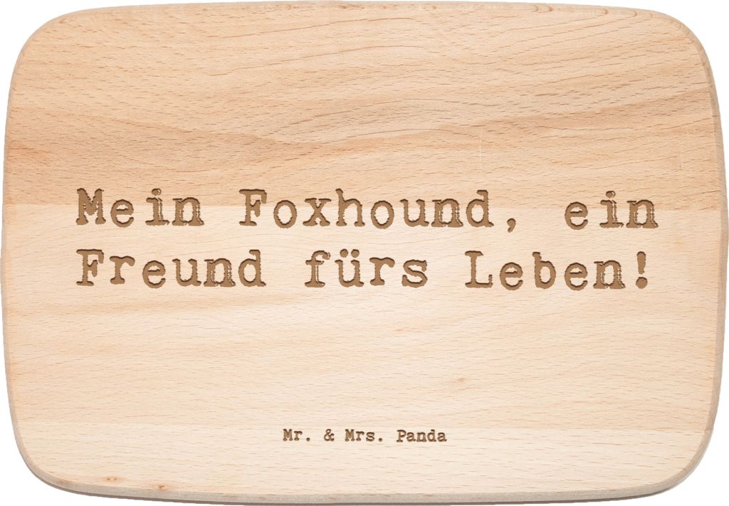 Mr. & Mrs. Panda Holzbrett Spruch Foxhound Freund - Transparent - Geschenk, Holzbrettchen, Hunderassen Charakter, Hund, fürs Leben, jausenbrett, S...