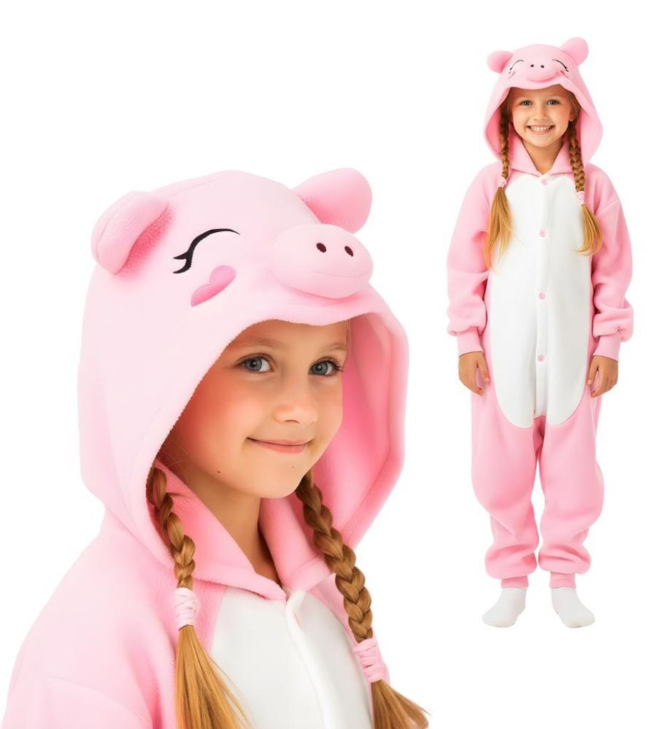 Pyžamo Onesie Kigurumi Prevlek Kostým Ružové prasa Obrázok produktu 