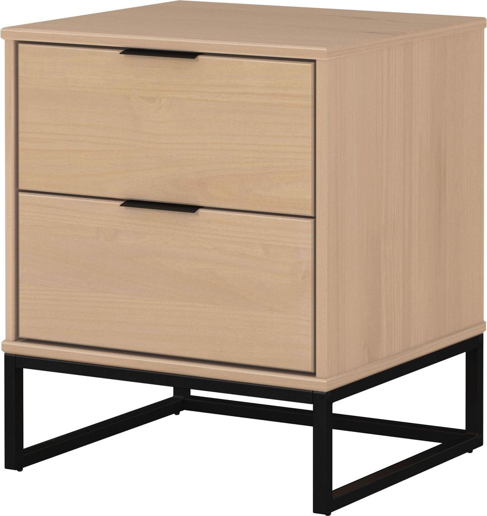 FURNARO Nachtkommode Nachttisch 2 Schubladen Livia Oak Colori 50 x 45 x 59 cm