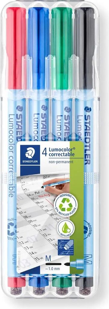 STAEDTLER Folienstift Lumocolor correct M 4ST Produktbild 