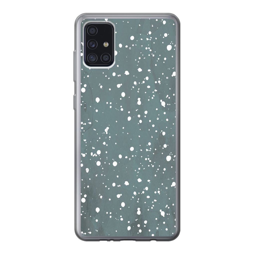 MuchoWow Handyhülle Schutzhülle Hülle für Samsung Galaxy A52 5G Polka dots - Grün - Weiß Silikon Softcase Handy Hülle - Umschlag