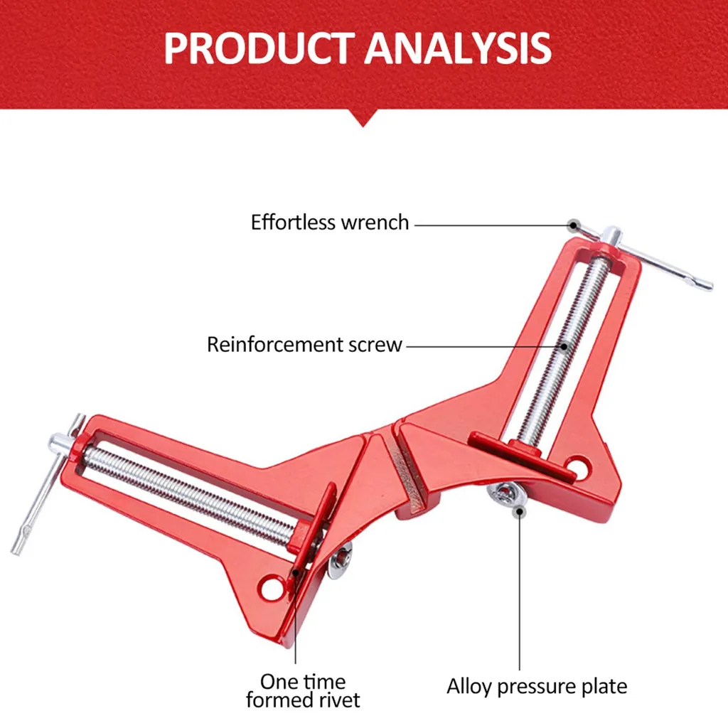 Serre-joint à angle droit renforcé en aluminium - Fixation rapide 90° - 9