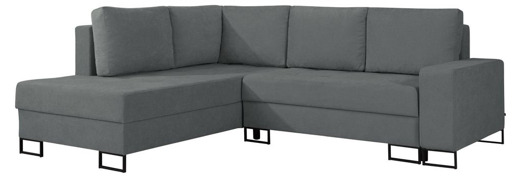 Selsey Larelle – Ecksofa mit Schlaffunktion & Bettkasten, Chenille, Ottomane links, Aschgrau