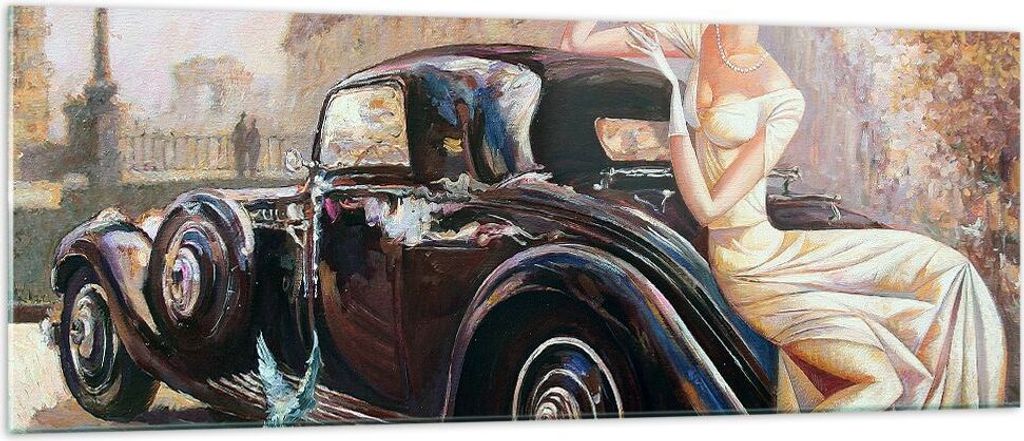 Bilder auf glas - frau retro stil - 140x50cm - Glasbilder - Produktbild 