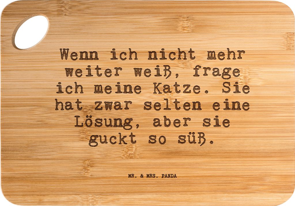Mr. & Mrs. Panda Schneidebrett Wenn ich nicht mehr... - Transparent - Geschenk, Frühstücksbrettchen, Hackbrett, holzschneidebrett, Katze, witzig,...