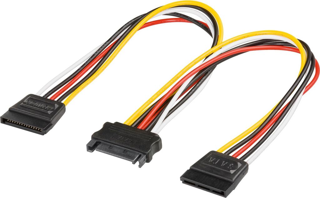 PC Y Stromkabel/Stromadapter, SATA 1x Buchse zu 2x Stecker Produktbild 