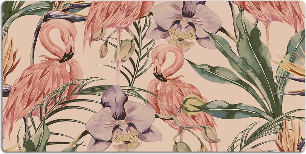 Schreibtischmatte Tischunterlage 90x45 cm Mauspad - Flamingos