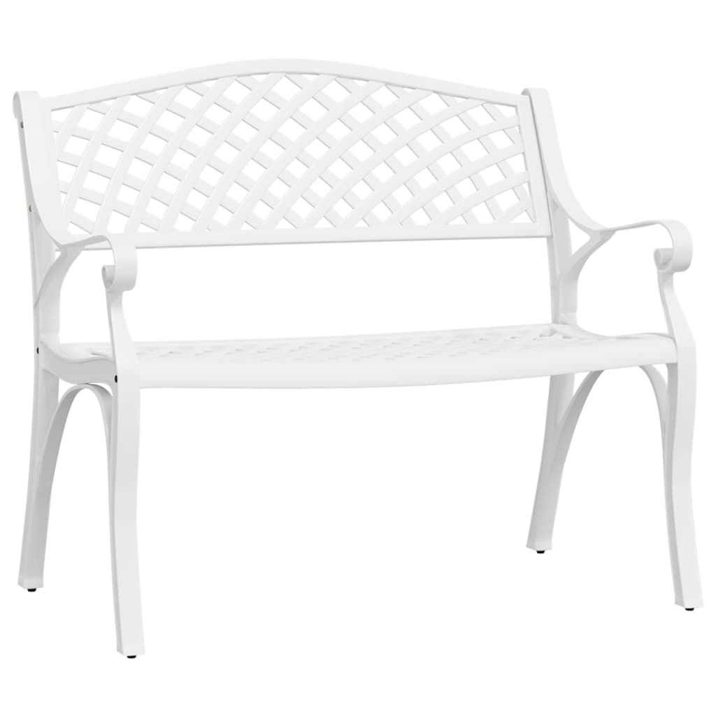 vidaXL Zahradní lavice 102 cm z litého hliníku, bílá Obrázek produktu 4