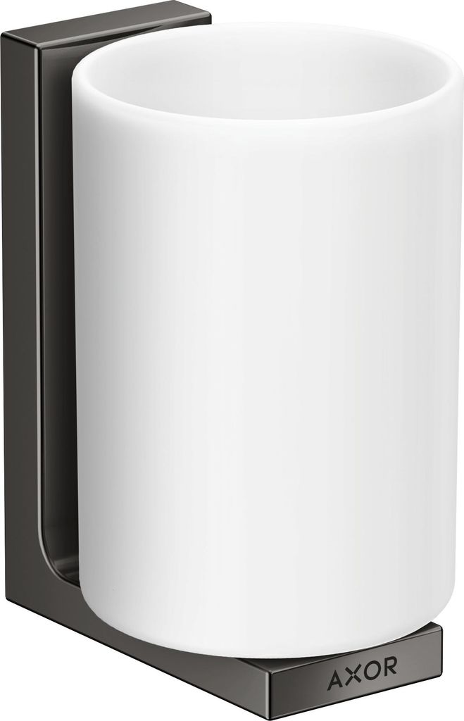 hansgrohe AXOR UNIVERSAL Rectangular Zahnputzbecher, Metall, Glas weiß, 42604330
