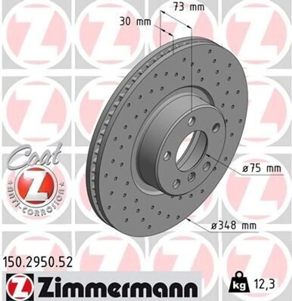 Fin des vibrations au freinage : Disque Zimmermann 150.2950.52 BMW X4