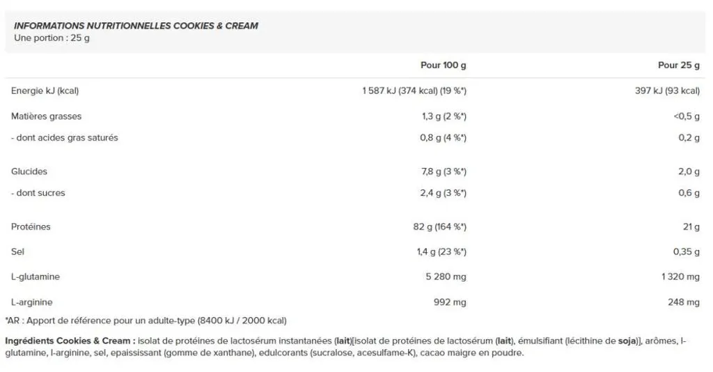 Whey Isolate Cookies and Cream Scitec - Riche en BCAA - Format 1,8kg