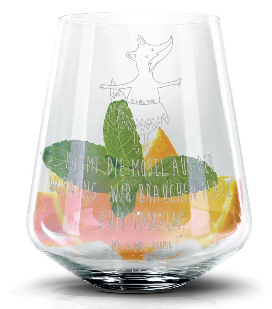 Mr. & Mrs. Panda Tumbler Fuchs Ballerina - Transparent - Geschenk, Tanzen, Party, Cocktailglas, Aperol Glas, Yeah, Trinkglas, Longdrinkglas, Gin, M...