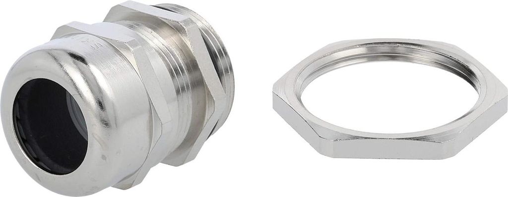 LAPP Verschraubung mit Gegenmutter PG21x1,588 Messing (CuZn) vernickelt Gewindelänge 7,0mm - 1 Stück