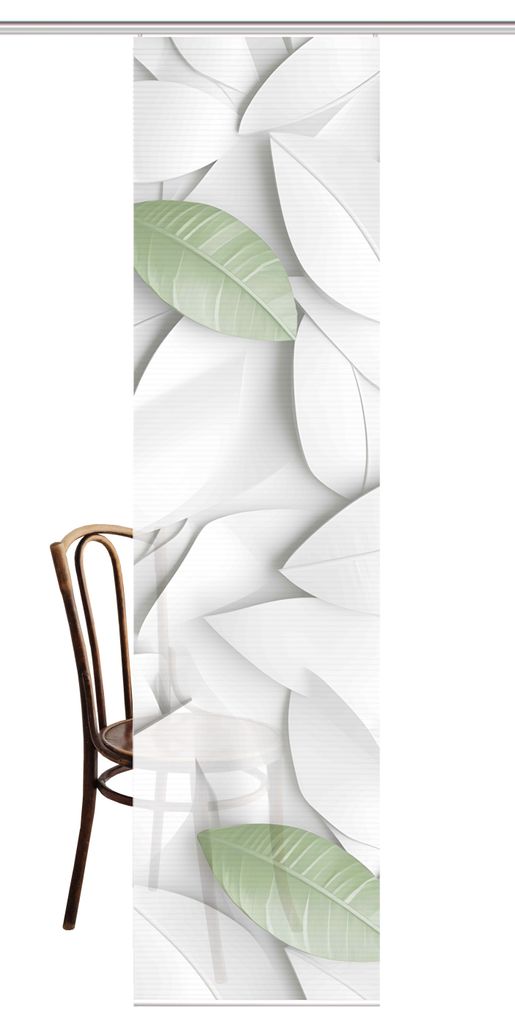 HOME in green Home In Green | Schiebevorhang Bambusoptik Recycelt Digitaldruck "Lison" 245 x 60 cm 1x Schiebewand inkl. Paneelwagen und Klemmleiste...