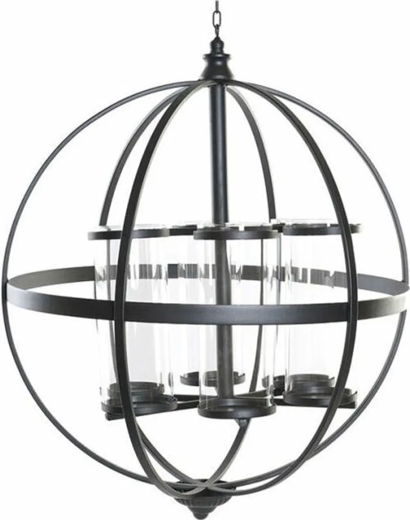 Bougeoir DKD Home Decor Noir en Métal et Verre - 60 x 60 x 73 cm