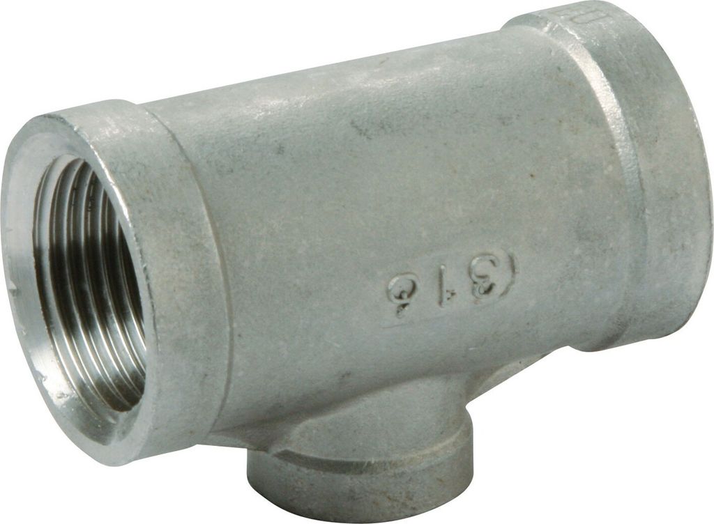 Edelstahl Fitting T-Stück 1 x 3/4 x 1 Zoll Gewindefitting