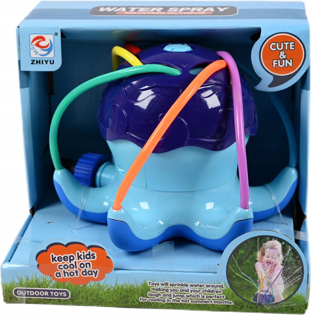 Oktopus Rasensprenger Wasserspielzeug - Lustige Garten Fontäne für Kinder im Sommer