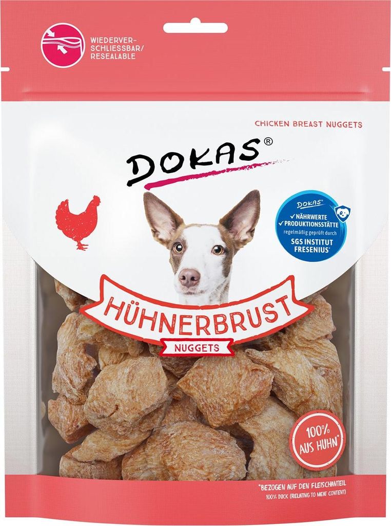 DOKAS - Nuggetsy z piersi kurczaka 1 opakowanie (1 x 110g) Zdjęcie produktu 