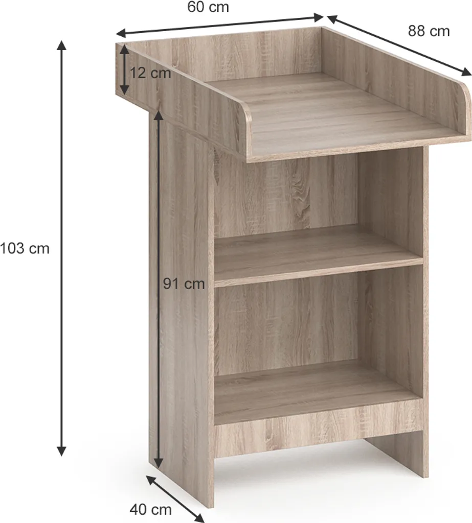 Commode à langer bébé Vicco Leo Sonoma compacte pour petit espace - 3