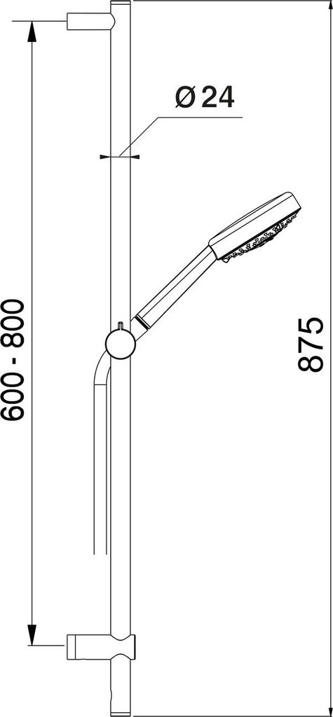 NIKLES Brausegarnitur Techno mit Stange A755.TX.022.05N NIKTECBG123