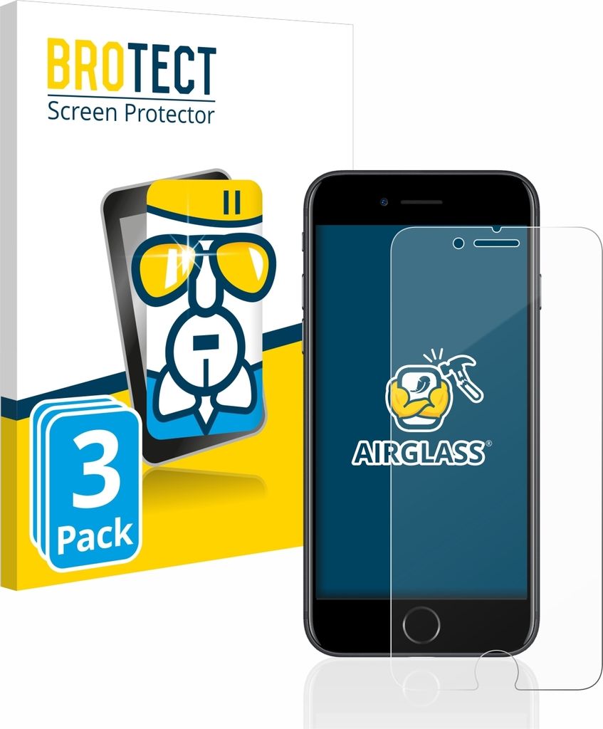 3x BROTECT Schutzglas für Apple iPhone 7 / 8 Schutzfolie Panzer Folie Glas Display Schutz klar