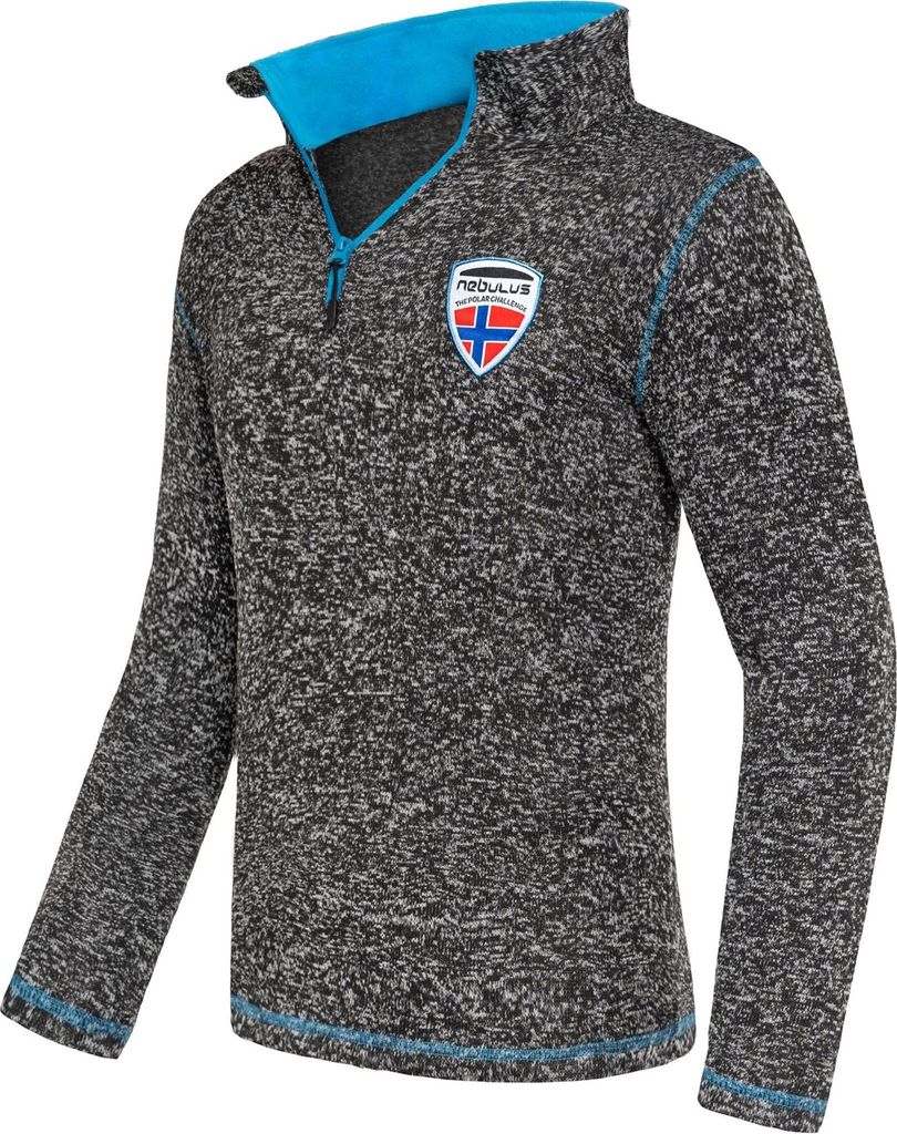 Nebulus Fleecepullover KYLE Herren, warmer Fleecepullover, Pulli aus Fleece mit Half Zip Reißverschluss, P5220 - Herren, schwarz-malibu, 3XL