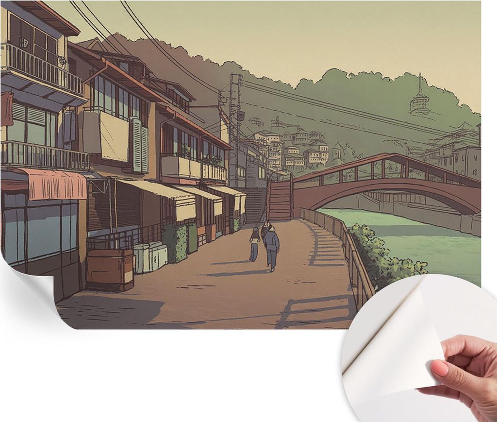 Selbstklebende Wandtapete - Dekorative Tapete für Wohnzimmer - Klebefolie für Wandbilder - Tapetenfolie für Wanddekoration - 152x104 cm - Pastel...