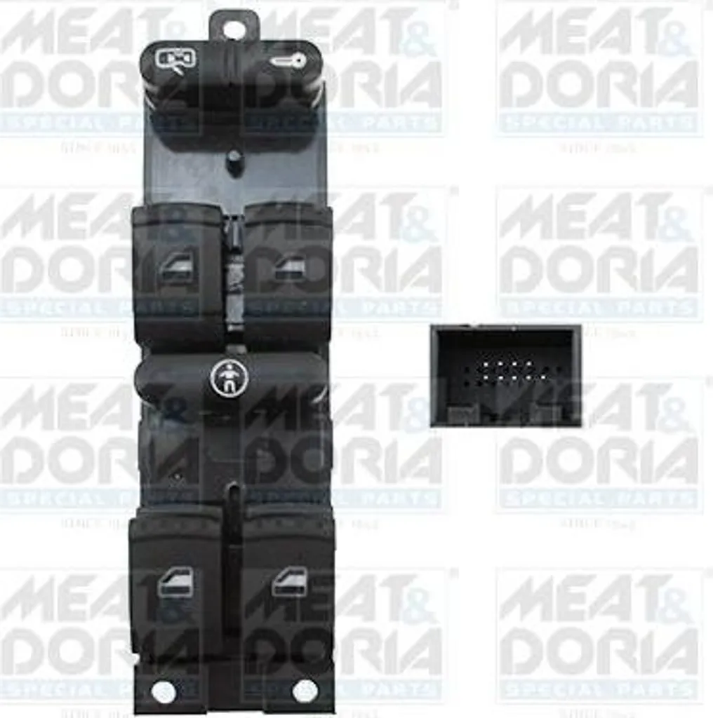 Pulsantiera Vetri Elettrici 3BD959857 MEAT & DORIA 26140 Golf IV Leon