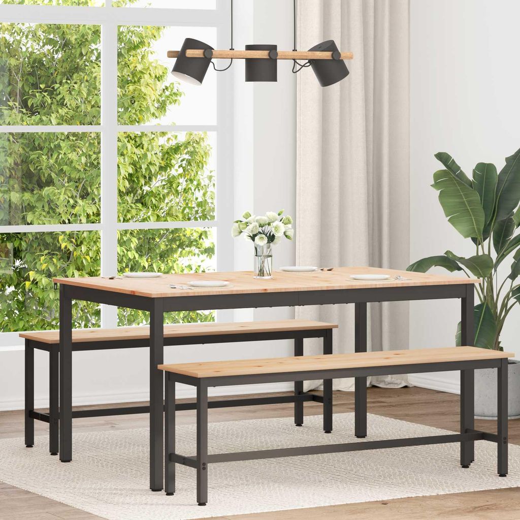 Maison Exclusive - Esstisch Natur 150 x 90 x 75 cm Massives Kiefernholz