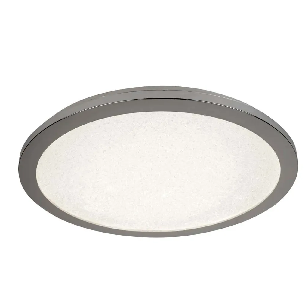 Plafonnier LED chrome 30 cm avec effet sable de cristal brillant luxueux
