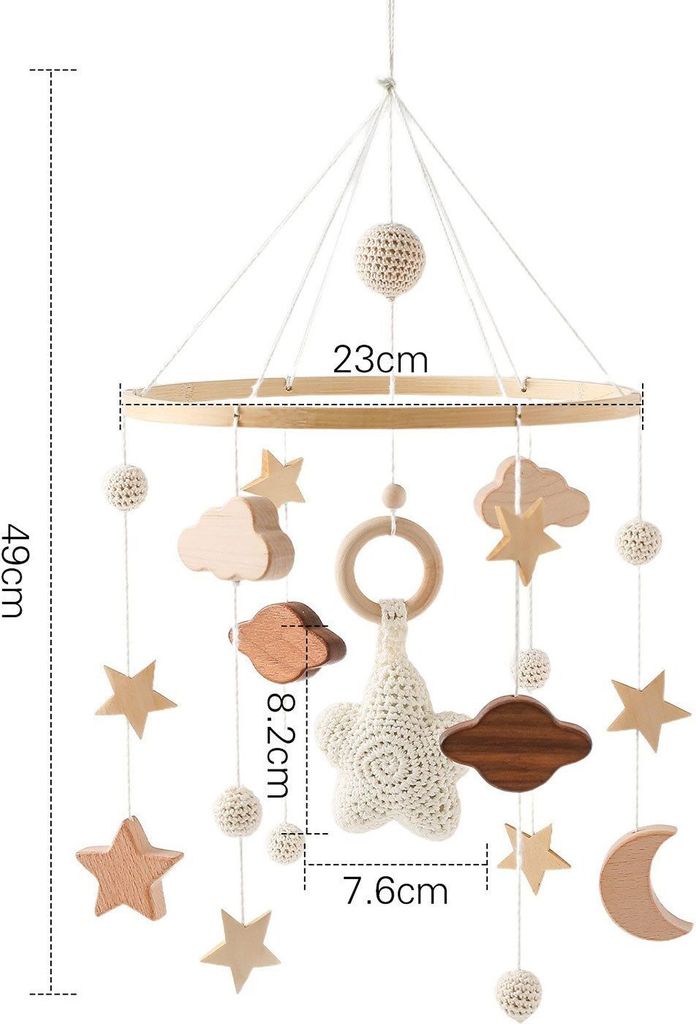 Mobile Mobile babybett,Mit Gehäkelten Sternen Windspiele