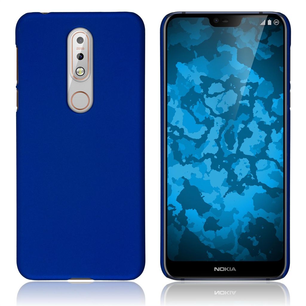 PhoneNatic Case kompatibel mit Nokia 7.1 - Hülle blau gummiert Hard-case Cover