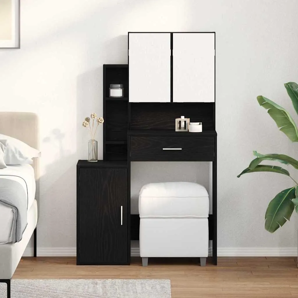 Offerta SYFAX™ Tavolo da Trucco Nero 80cm - Spedizione Veloce - 2