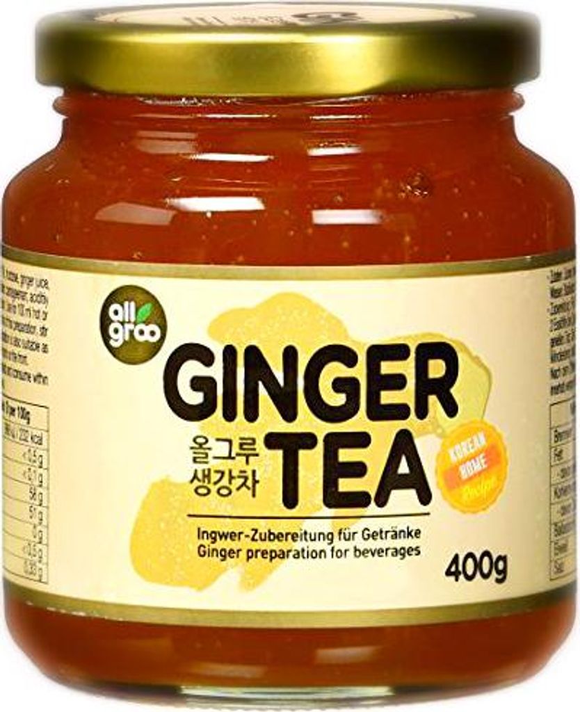ALLGROO Ingwer Tee 400g Zubereitung für Tee und Produktbild 