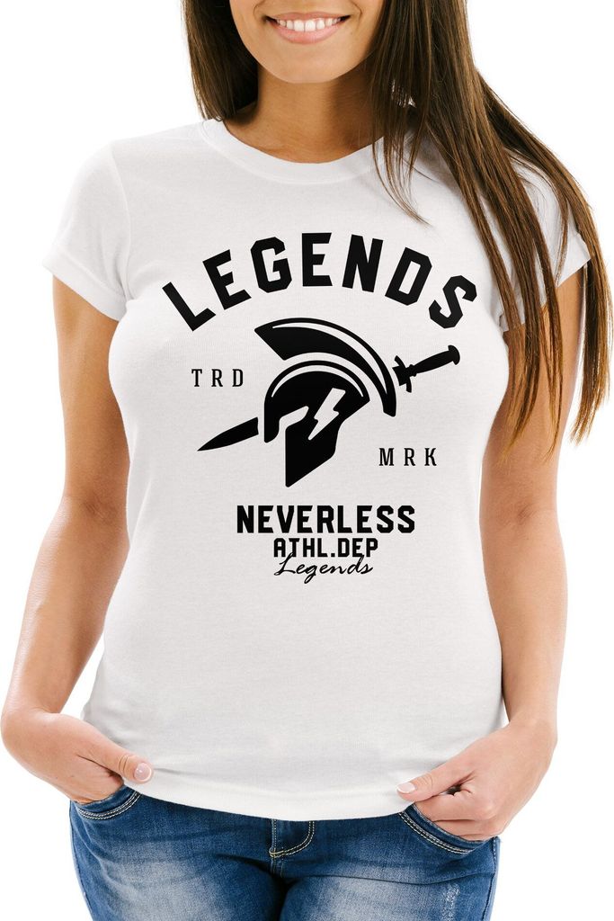 Herren T-Shirt Legends Sparta Gladiator Gym Athletics Sport Fitness Neverless weiß M