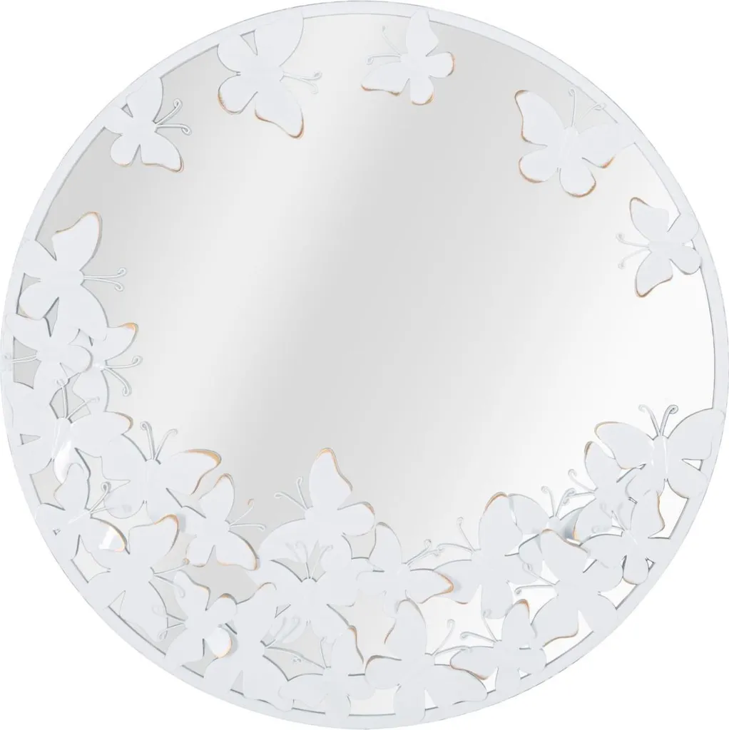 Miroir Mural Blanc Papillon - Éclaircir une Pièce Sombre 62,5 cm