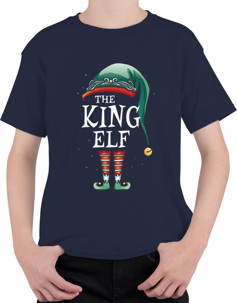 King Elf Weihnachten Partnerkostüm - Weihnachten Weihnachtsgeschenk Christmas Uni Kinder T-Shirt, Navy, 116