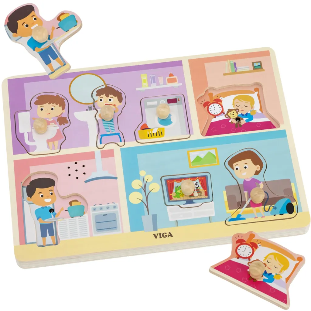Viga Sound Puzzle Match Activités Quotidiennes - Puzzle Sonore en Bois