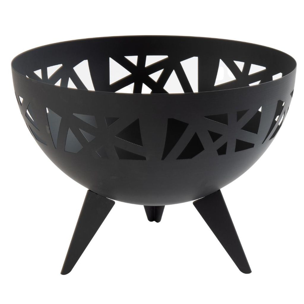 Moderne 3D Design Feuerschale Ø 58 cm – Stabile Feuerstelle aus Stahl für Garten & Terrasse – Schwarz Matt