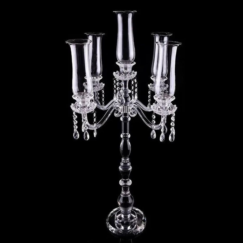 Kerzenständer aus glas 5-armig 100 cm hoch für Hochzeitsdekoration
