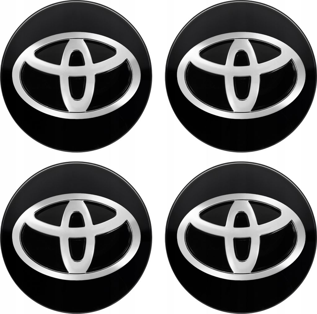 TOYOTA 62 mm Endkappen Schwarz glänzend