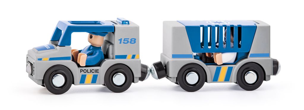 Samochody na tory kolejowe - Policja, 4 szt Zdjęcie produktu 