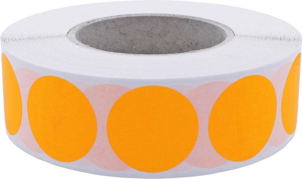 1000 Thermoetiketten 30mm rund orange