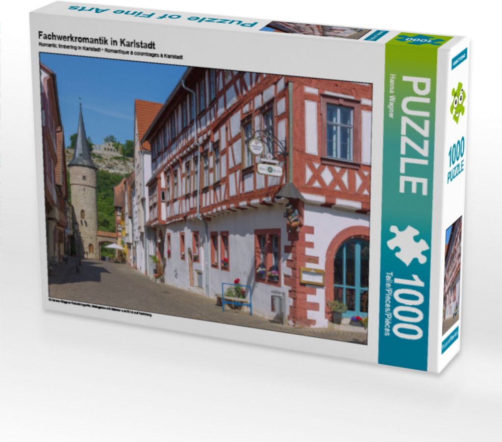 CALVENDO Puzzle Fachwerkromantik in Karlstadt | 1000 Teile Lege-Größe 64x48cm Foto-Puzzle für glückliche Stunden