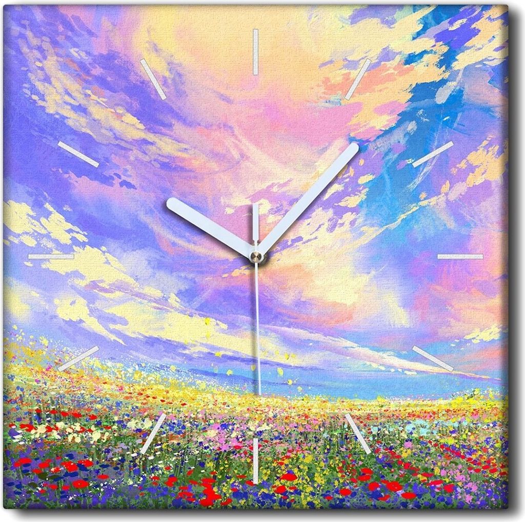 Coloray Uhr auf Leinwand 30x30 cm Wand Uhr Dekoration Produktbild 