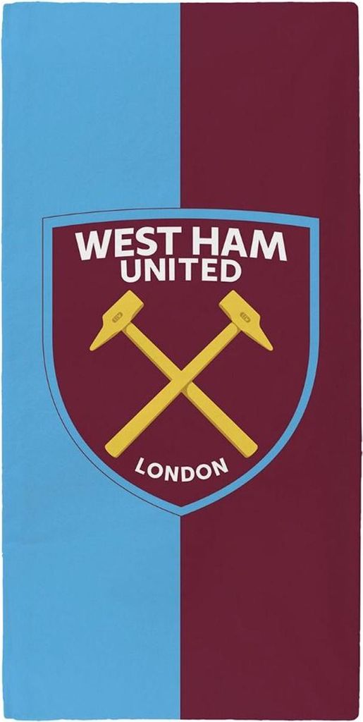 West Ham United FC - Handtuch AG3684 (Einheitsgröße) (Rotwein/Himmelblau)