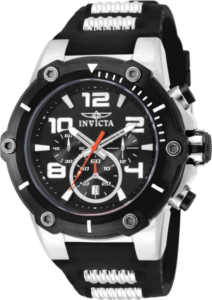 Invicta Speedway 17202 Herren uhr - Wasserdicht - Analog - Quarzuhrwerk - Edelstahl mit schwarzen zifferblat - 51mm