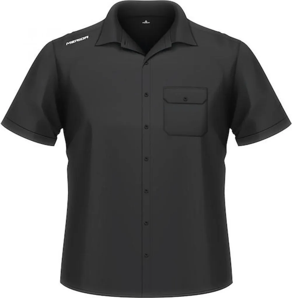 Chemise noire Merida manches courtes idéale pour travail et rendez-vous M