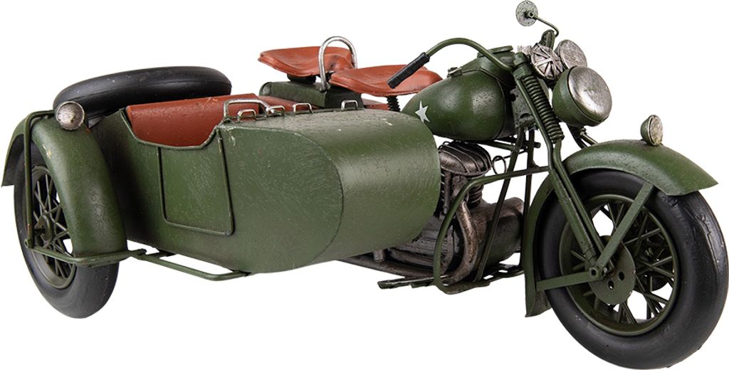 Clayre & Eef Dekorative Miniatur Motor 38x26x18 cm Grün Eisen